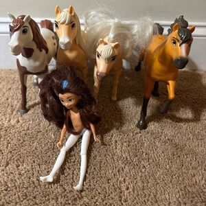 Spirit Dreamworks 2020 Mattel Horse Lot Of 4 Boomerang Linda Chica Untamed Lucky